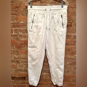 White linen Athleta joggers - no stains in like new condition